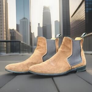 Harrys London Mark Chelsea Boots Suede Brown Mens Size 43.5 US 10.5 ($550+ New)